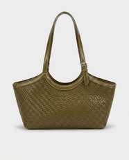 Kaori Woven Basket Tote in Olive - view 1