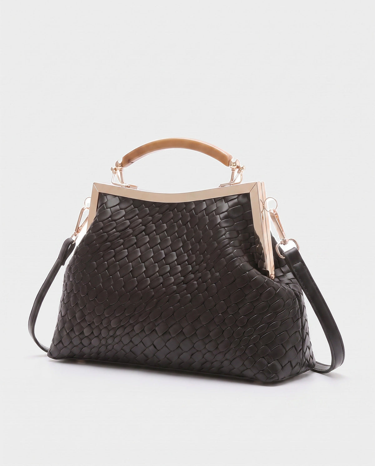 Mei Woven Frame Bag in Black