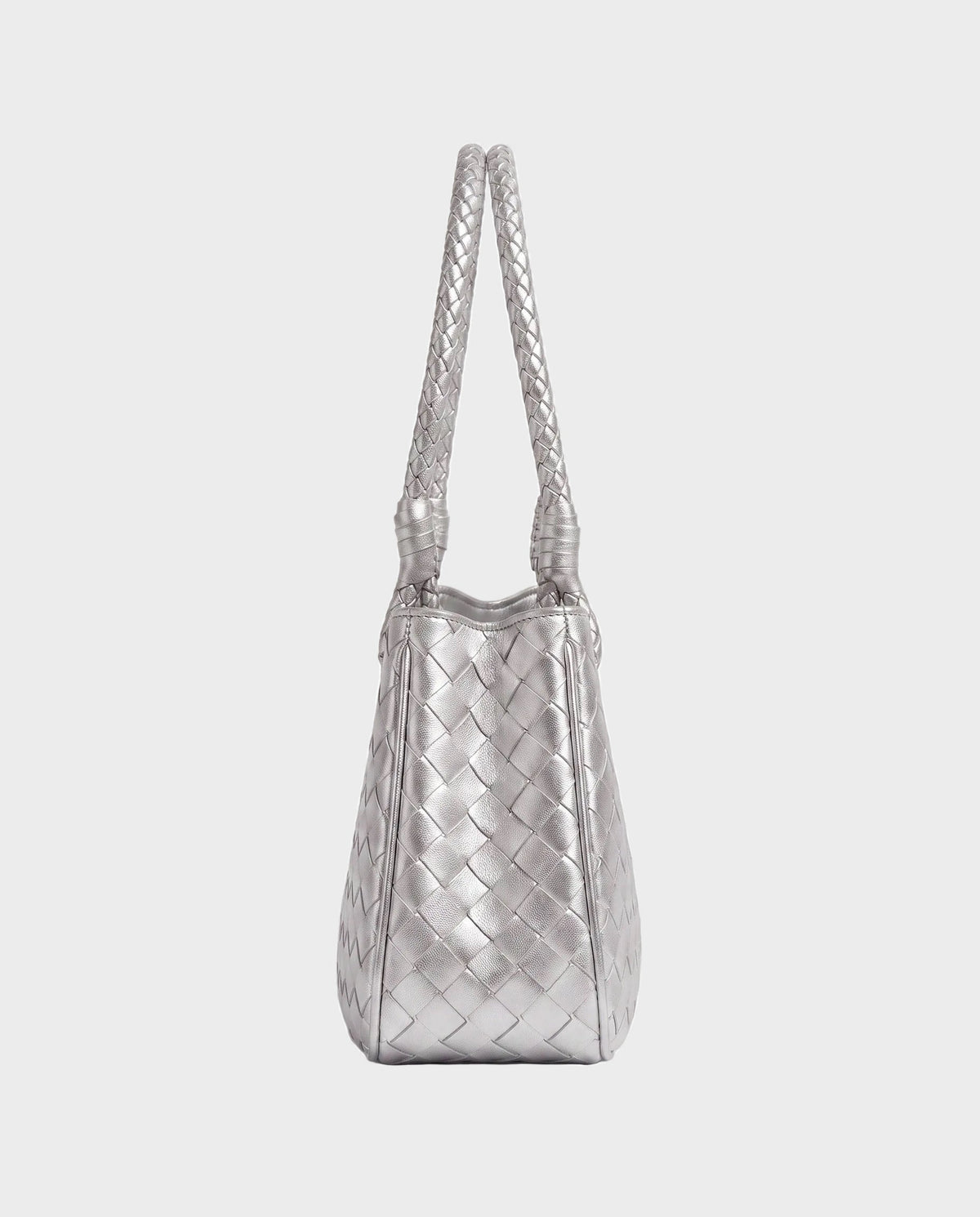 Tsubaki Woven Shoulder Tote in Silver