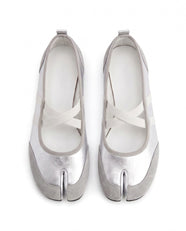 Tomoe Tabi Stripe Mary Jane in White