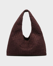 Shiori Woven Slouch Bag in Burgundy - view 1