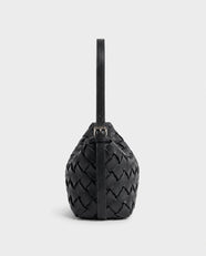 Umi Woven Slouch Hobo in Black