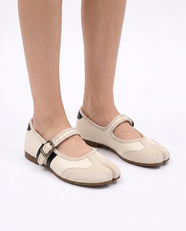 Akari Tabi Two-Tone Mary Jane in White