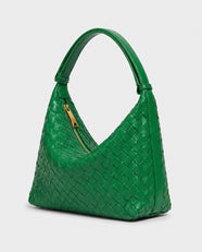 Yoko Woven Crescent Bag in Green