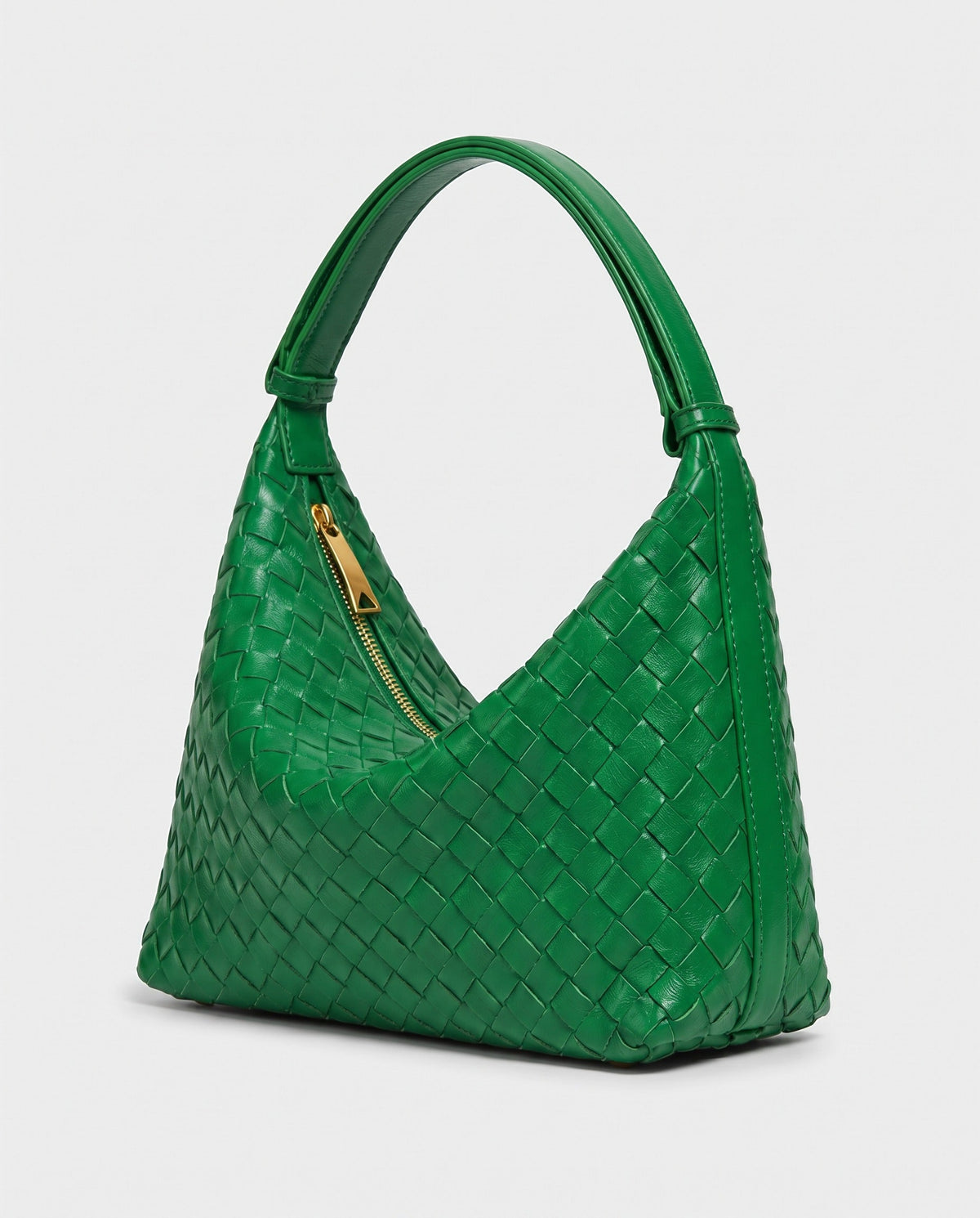 Yoko Woven Crescent Bag in Green