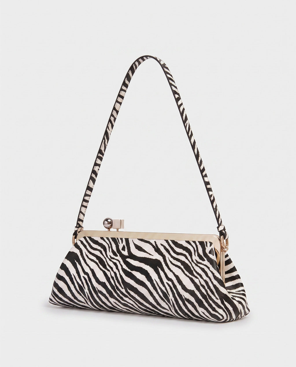 Chika Clasp-Frame Bag in Zebra