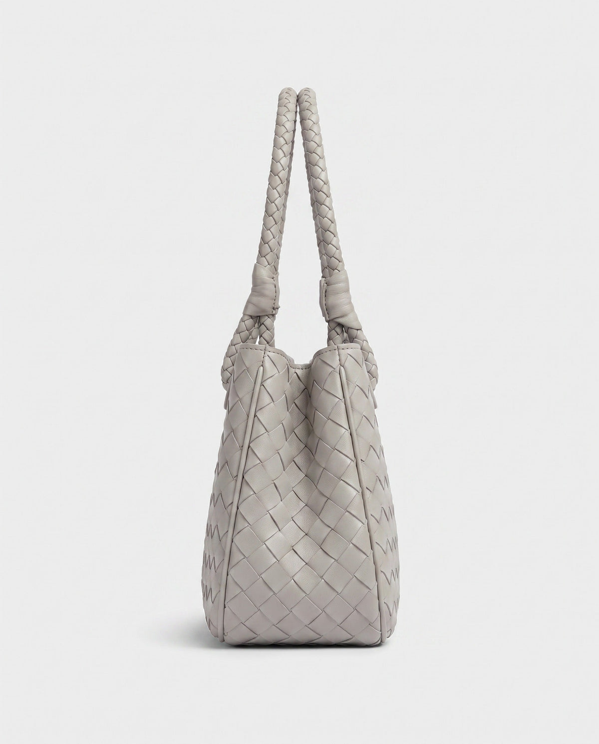 Tsubaki Woven Shoulder Tote in Dove Grey
