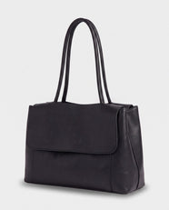 Riko Flap Shoulder Bag in Black