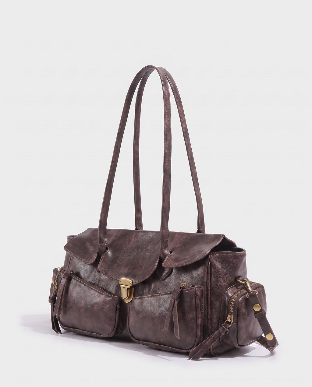 Konomi Cargo Shoulder Bag in Espresso