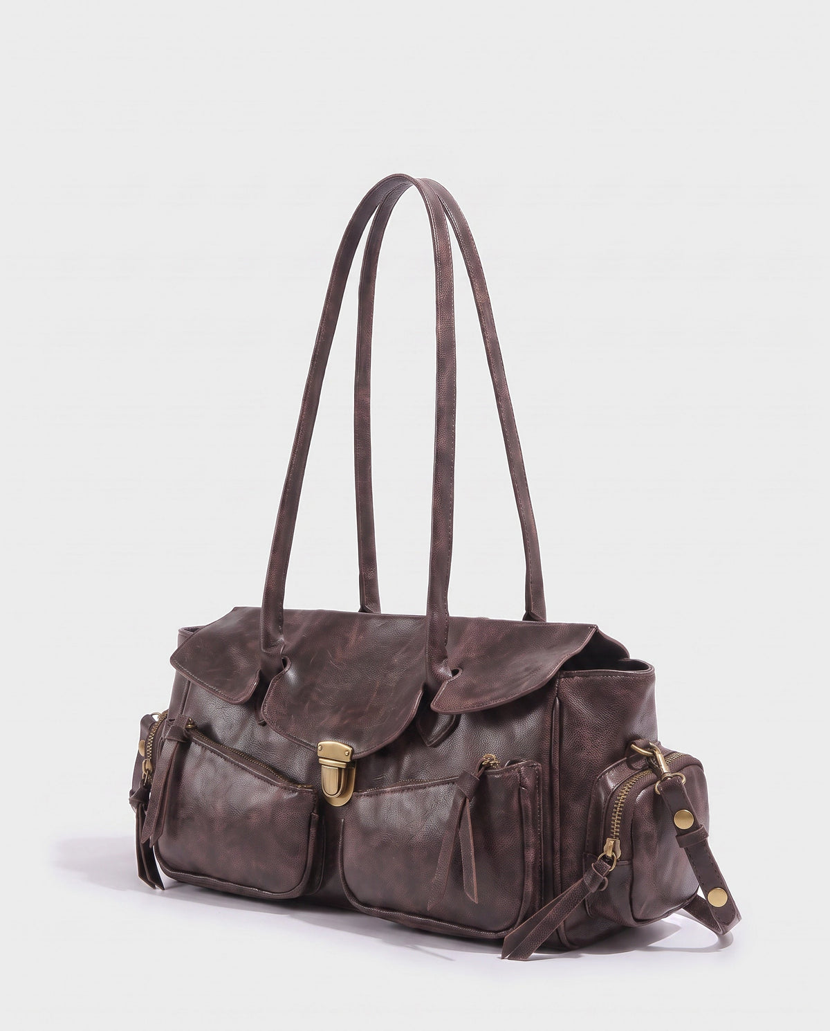 Konomi Cargo Shoulder Bag in Espresso