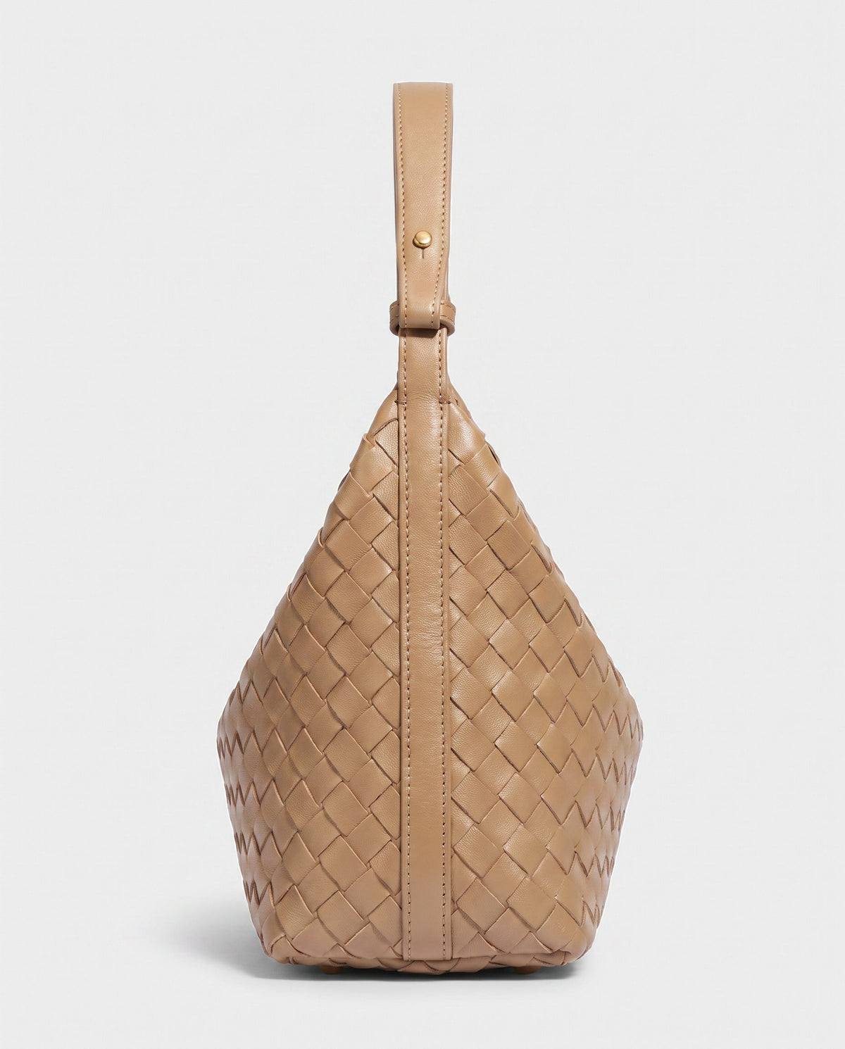 Yoko Woven Crescent Bag in Tan