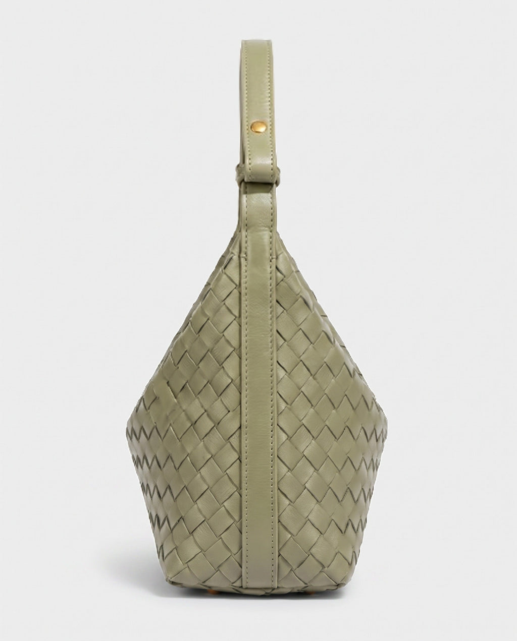 Yoko Woven Crescent Bag in Sage
