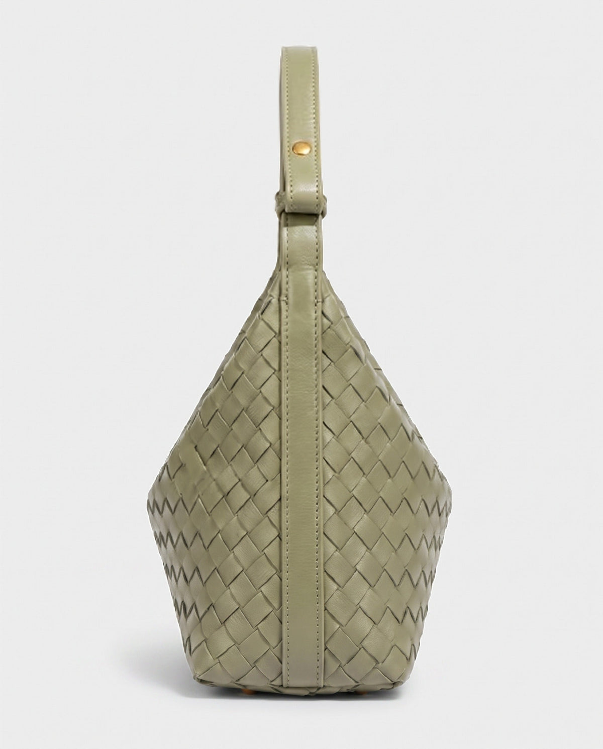 Yoko Woven Crescent Bag in Sage