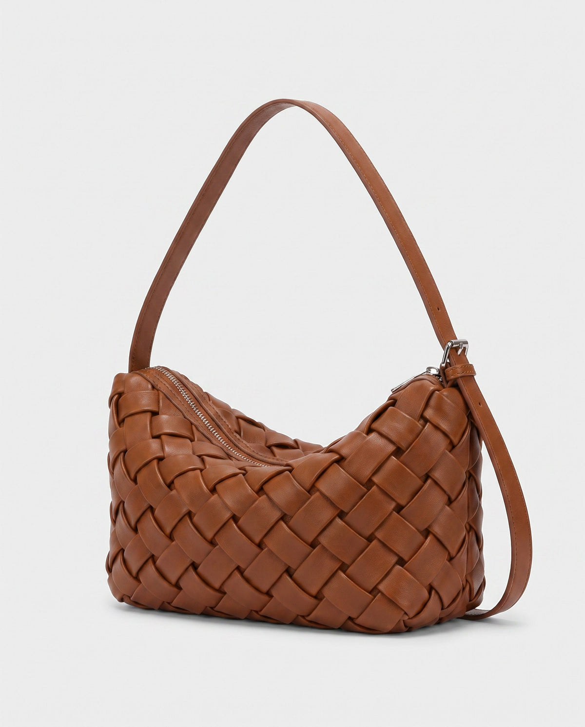 Umi Woven Slouch Hobo in Cognac