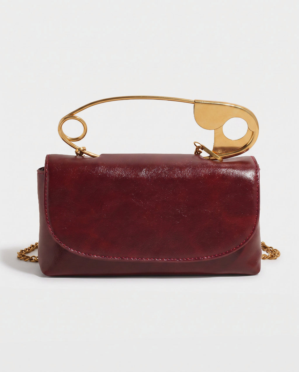 Sayo Safety-Pin Bag in Wine Red - view 1