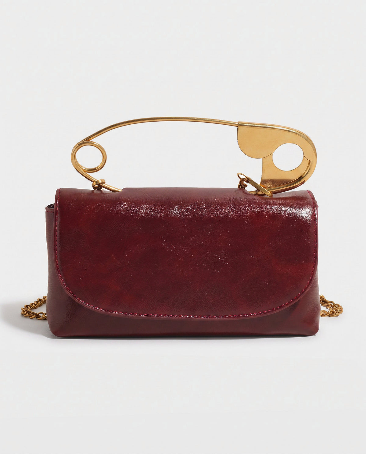 Sayo Safety-Pin Bag in Wine Red - view 1