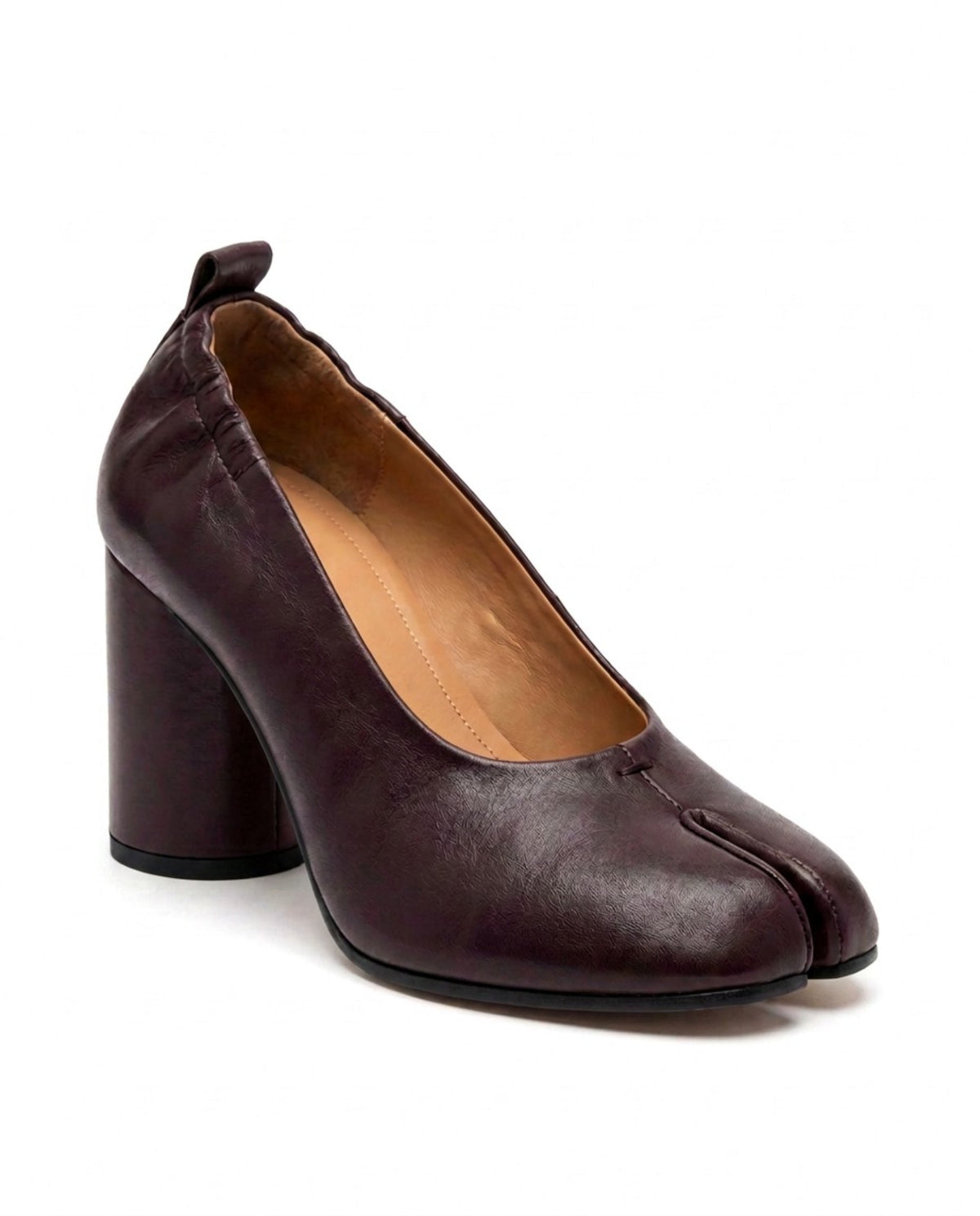 Asuka Tabi Block-Heel Pump in Brown