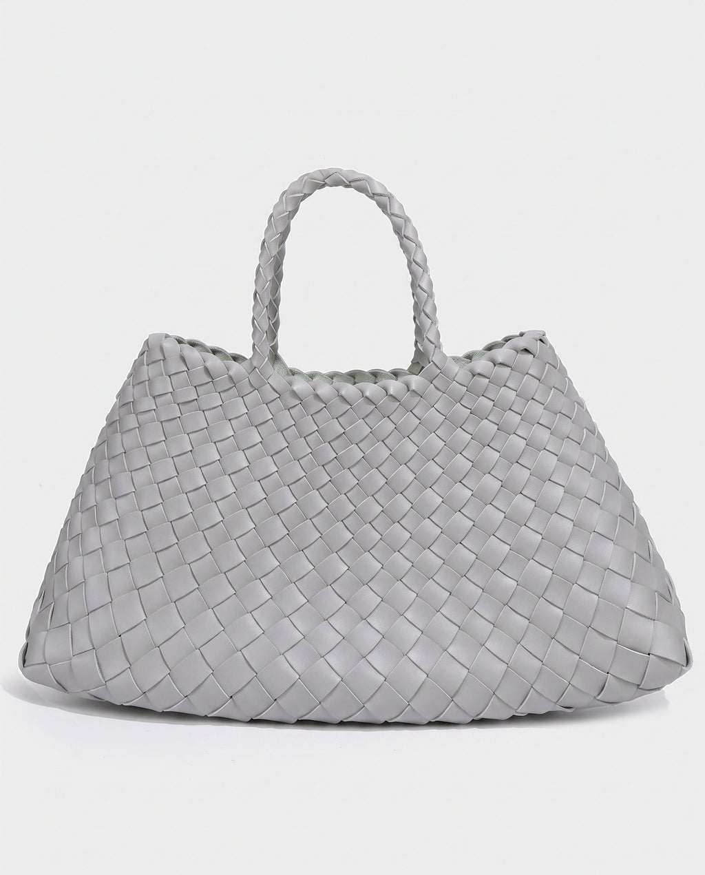 Saki Woven Market Bag in Light Grey - view 1