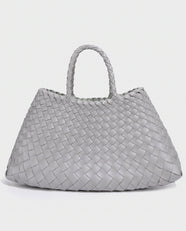 Saki Woven Market Bag in Light Grey - view 1