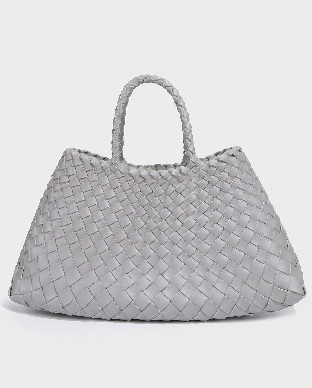 Saki Woven Market Bag in Light Grey - view 1