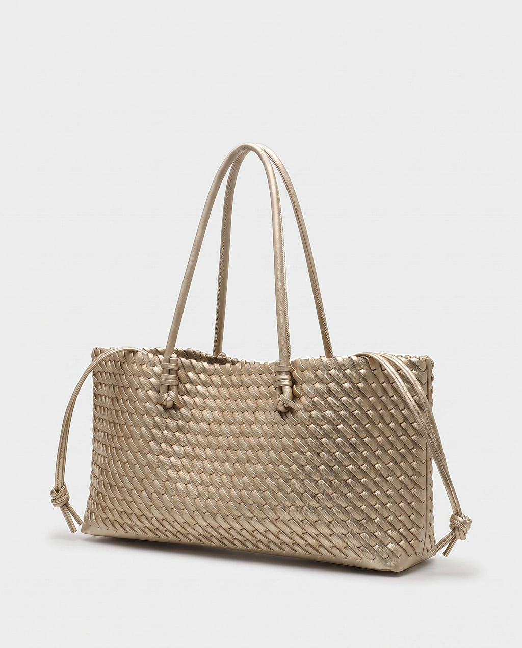 Rei Woven East-West Tote in Gold