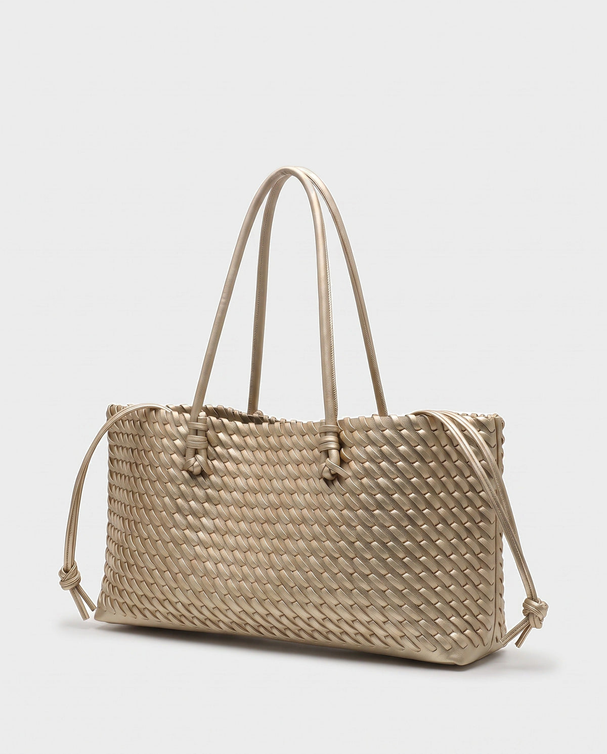 Rei Woven East-West Tote in Gold