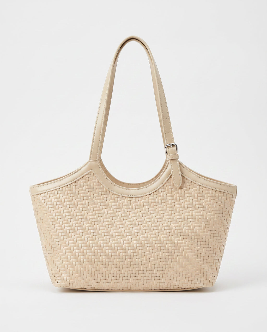 Kaori Woven Basket Tote in Cream - view 1