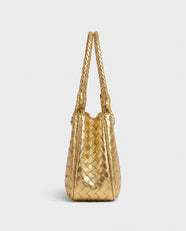 Tsubaki Woven Shoulder Tote in Gold
