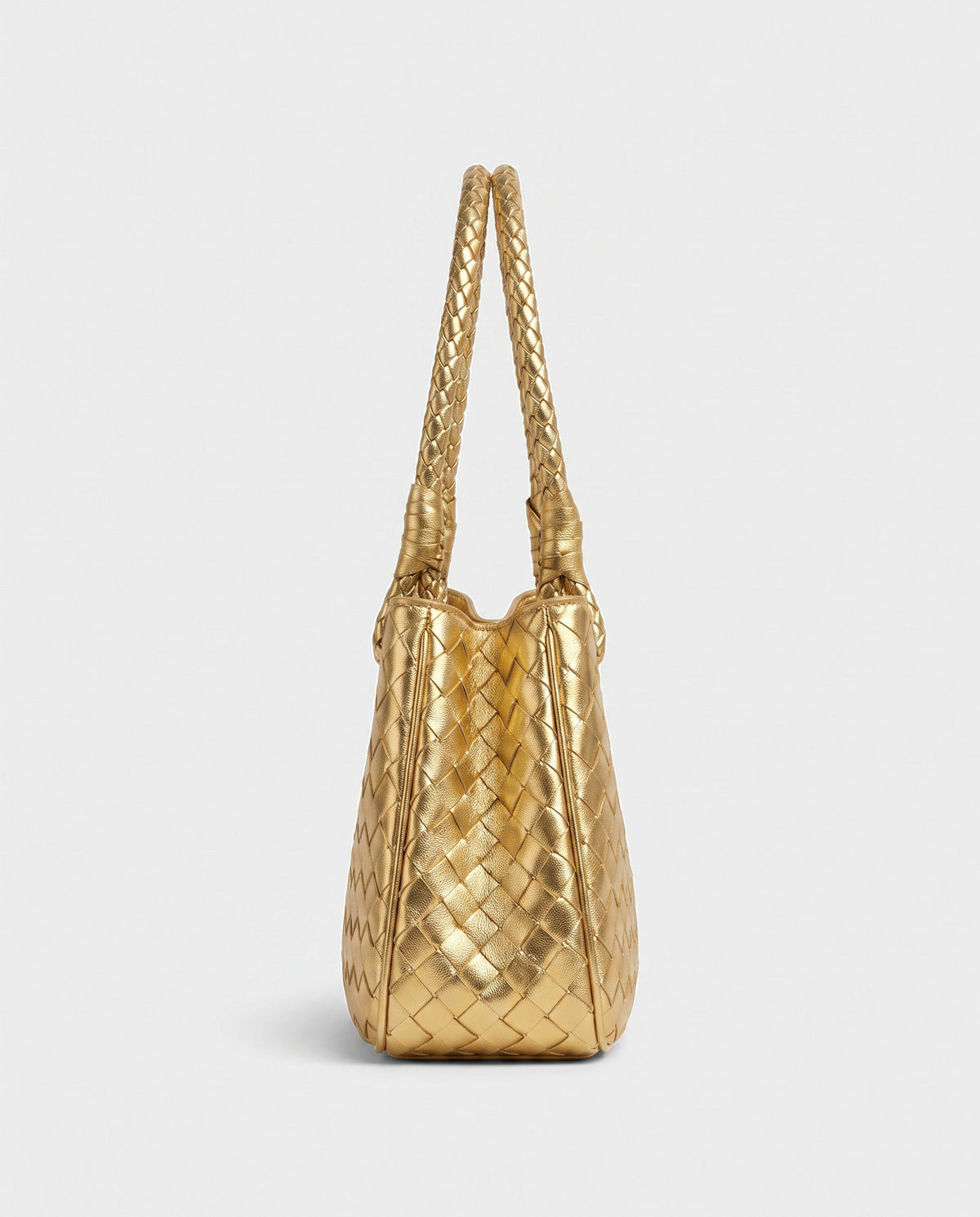 Tsubaki Woven Shoulder Tote in Gold