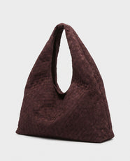 Shiori Woven Slouch Bag in Burgundy