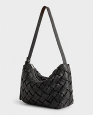 Umi Woven Slouch Hobo in Black