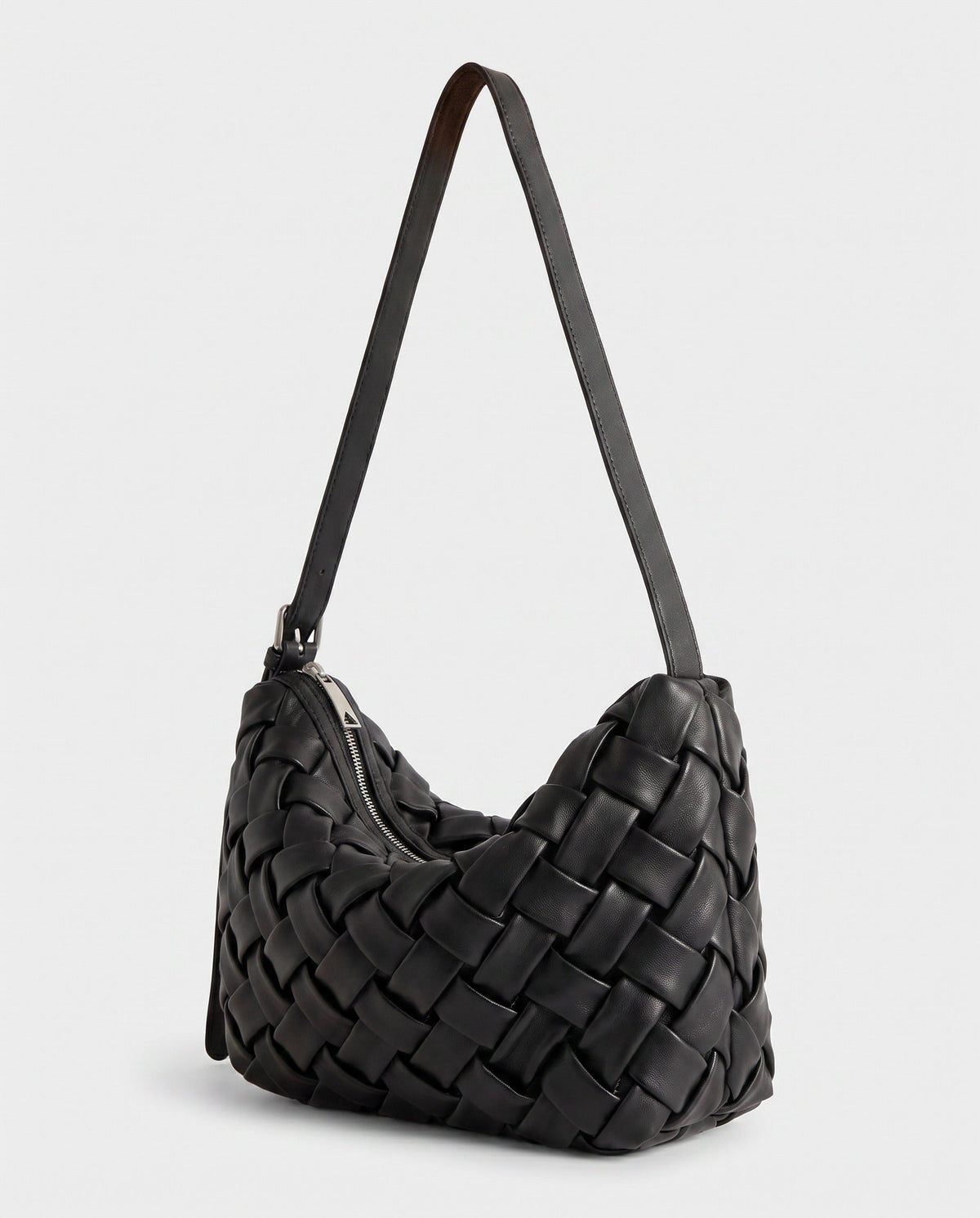 Umi Woven Slouch Hobo in Black