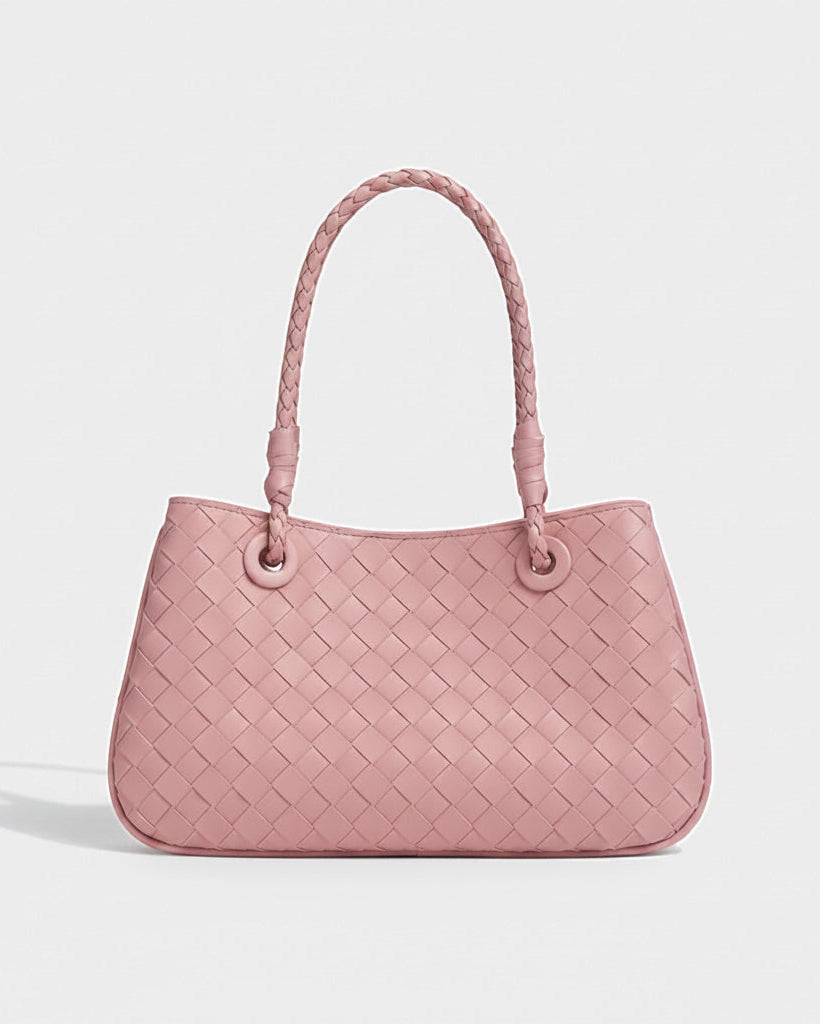 Tsubaki Woven Shoulder Tote in Pink - view 1