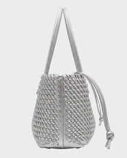 Rei Woven East-West Tote in Silver - view 2