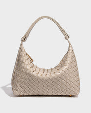 Yoko Woven Crescent Bag in Beige - view 1