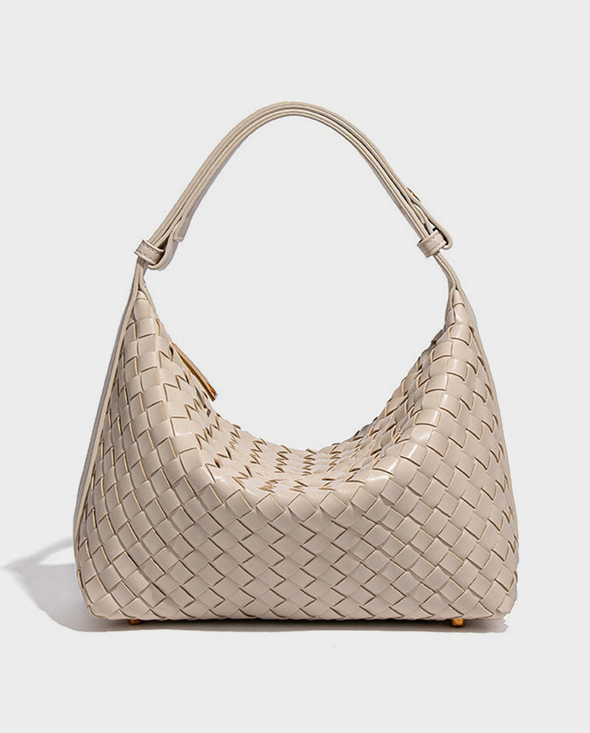 Yoko Woven Crescent Bag in Beige - view 1