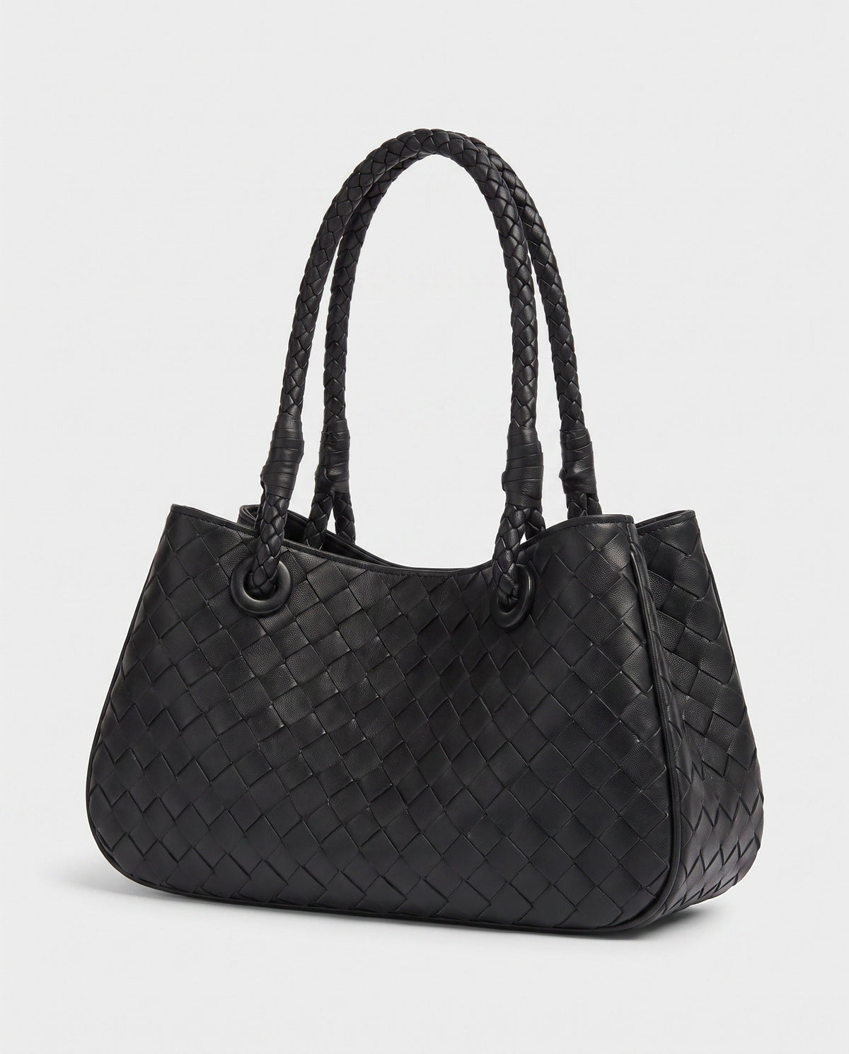 Tsubaki Woven Shoulder Tote in Charcoal