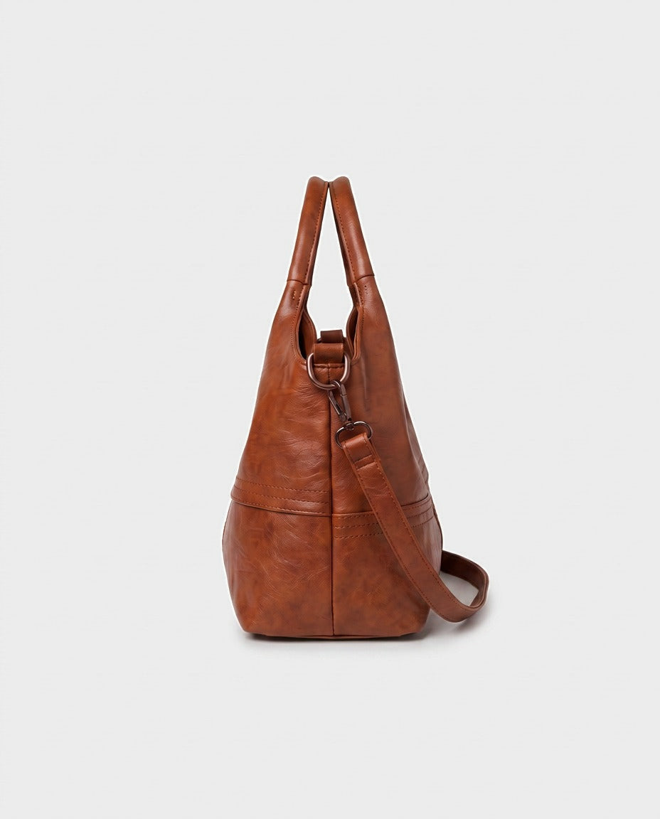 mia miyagami Izumi Slouchy Hobo in Cognac