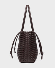 Rei Woven East-West Tote in Dark Brown - view 2