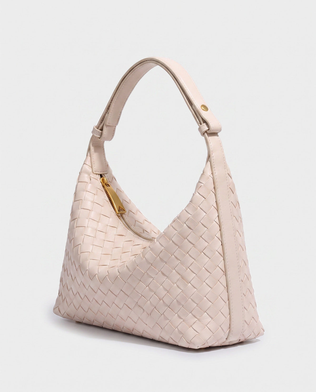 Yoko Woven Crescent Bag in Cream