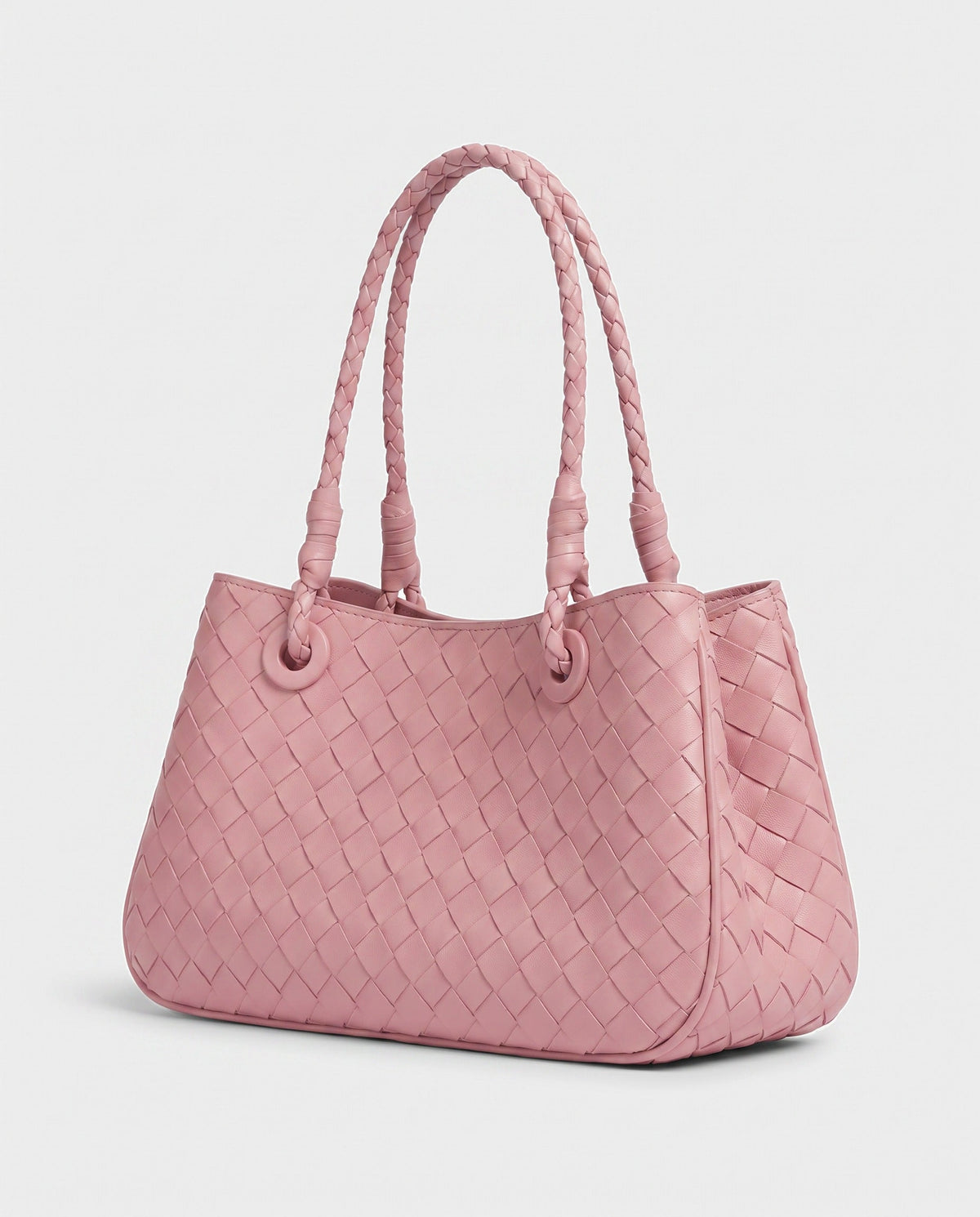 Tsubaki Woven Shoulder Tote in Pink