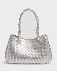 Tsubaki Woven Shoulder Tote in Silver - view 1