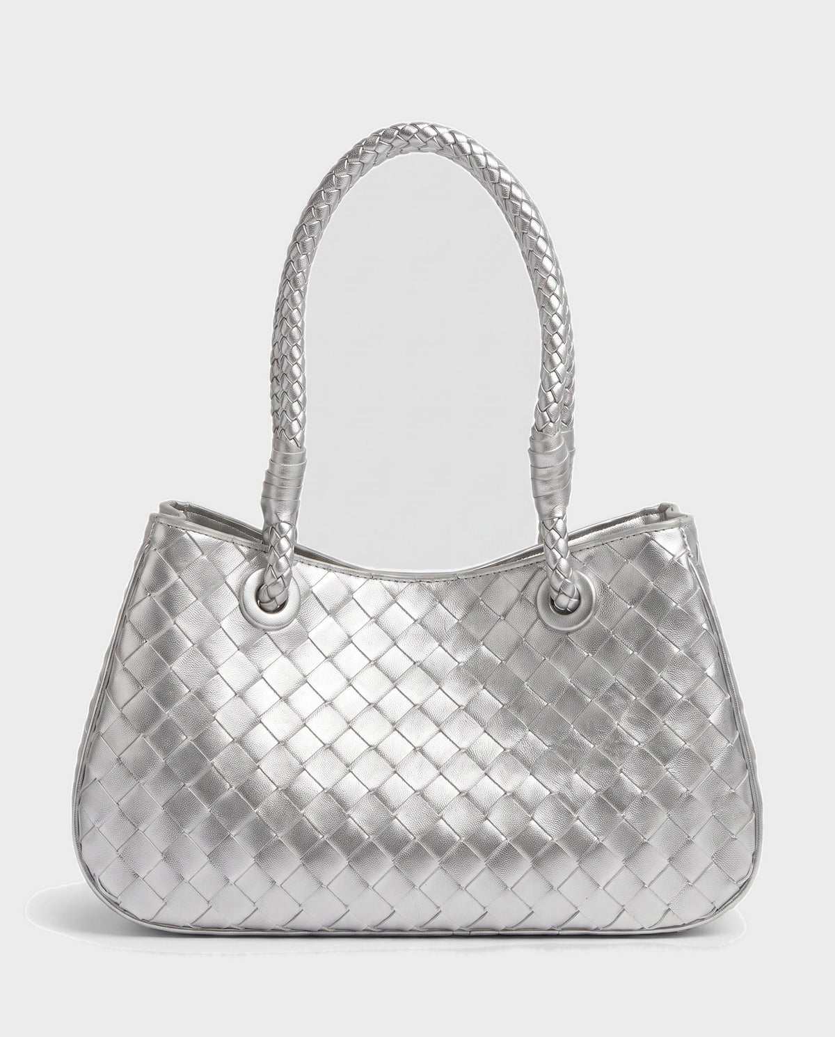 Tsubaki Woven Shoulder Tote in Silver - view 1