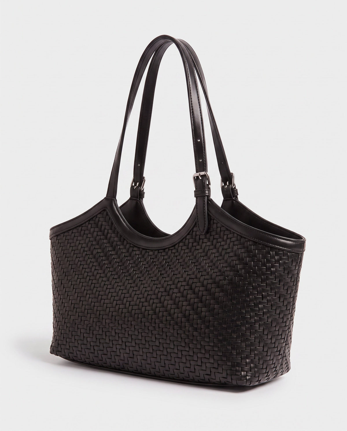 Kaori Woven Basket Tote in Black