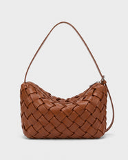 Umi Woven Slouch Hobo in Cognac