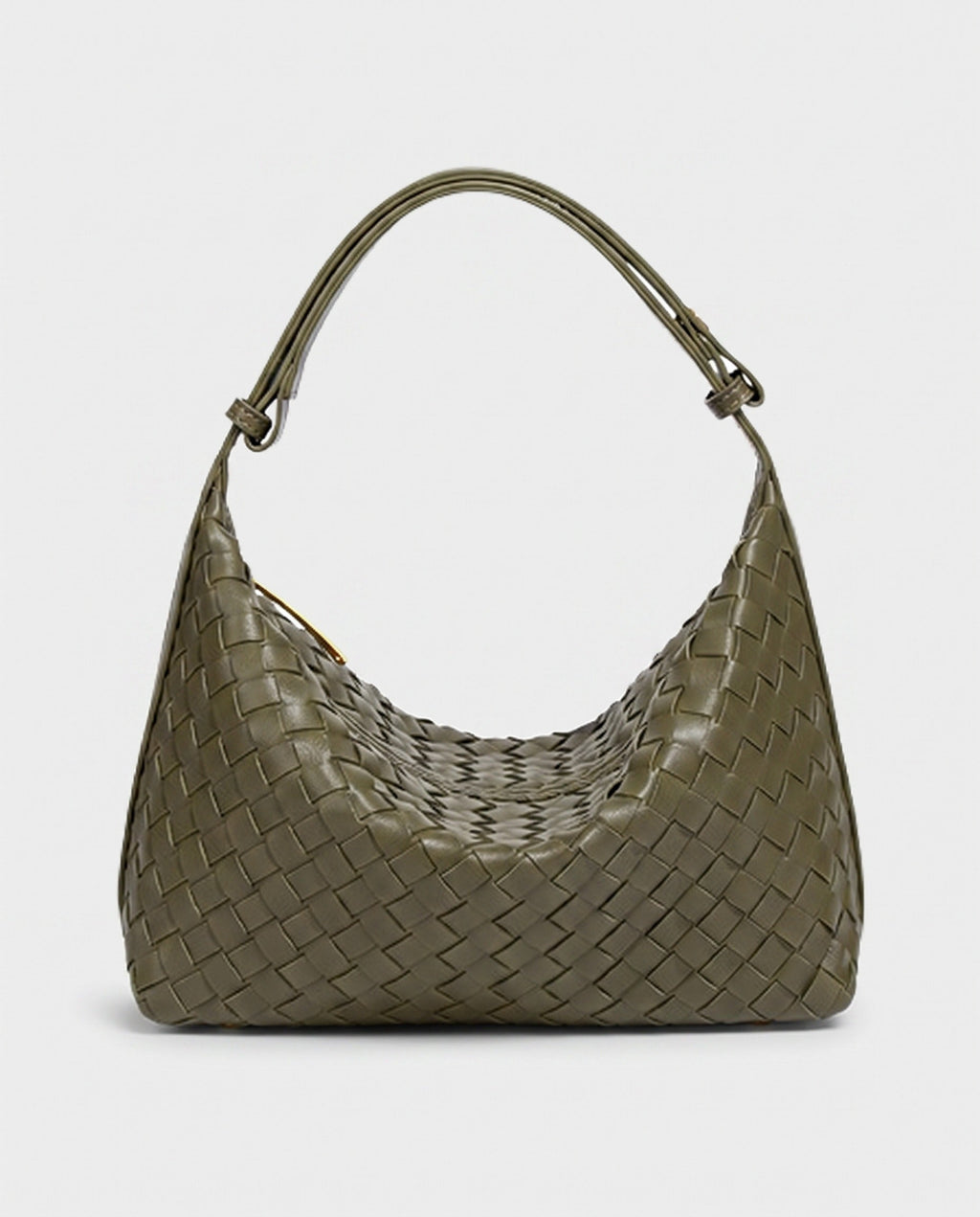 Yoko Woven Crescent Bag in Olive