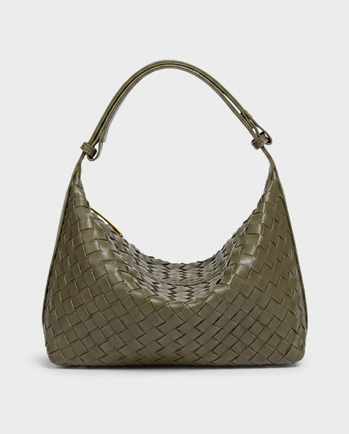 Yoko Woven Crescent Bag in Olive