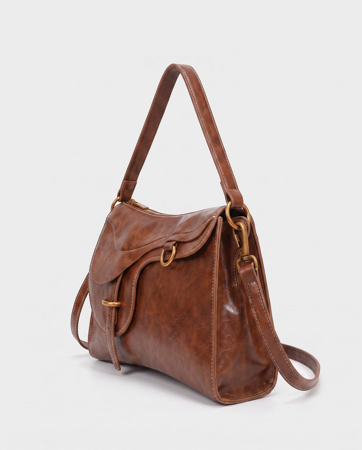 Kohana Saddle Shoulder Bag in Chestnut