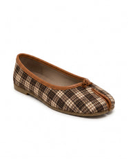 Ayame Tabi Ballet Flat in Coffee Check