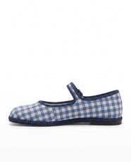Haru Tabi Mary Jane in Blue Gingham